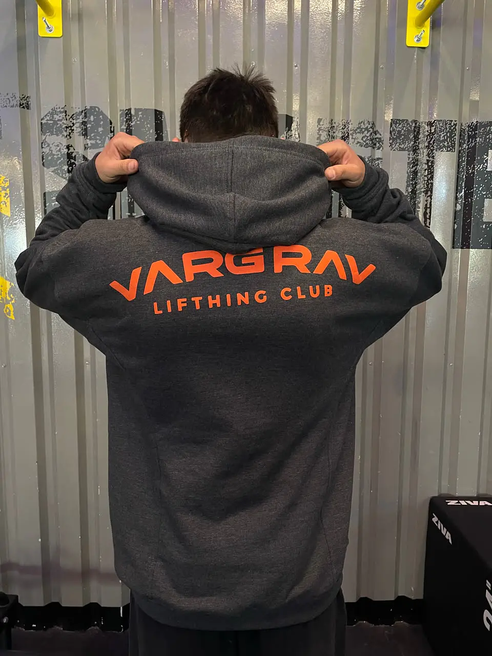 BLACK/DARK GRAY HOODIE OVERSIZE - VARGRAV LIFTHING CLUB 2