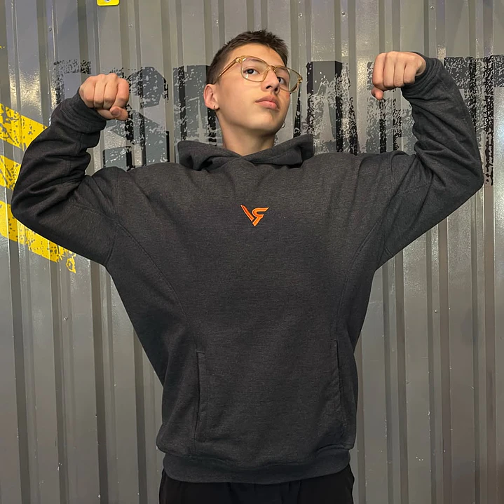 BLACK/DARK GRAY HOODIE OVERSIZE - VARGRAV LIFTHING CLUB 4