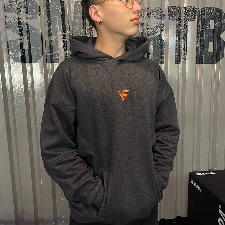 BLACK/DARK GRAY HOODIE OVERSIZE - VARGRAV LIFTHING CLUB 6