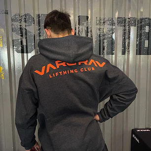 BLACK/DARK GRAY HOODIE OVERSIZE - VARGRAV LIFTHING CLUB