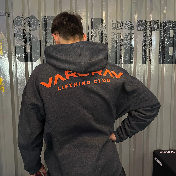 BLACK/DARK GRAY HOODIE OVERSIZE - VARGRAV LIFTHING CLUB 1