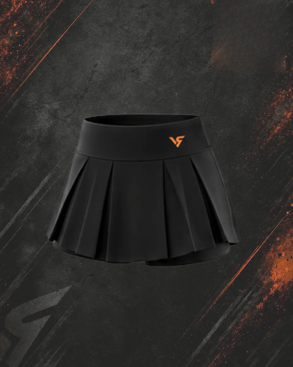 Falda short negra — VALKYR PLEATED SKORT 1