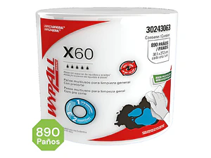 Paños Wypall X60 Jumbo Reutilizables Rollo X 890 Paños