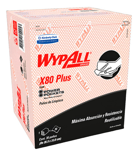 Paños Wypall X80 Plus Reutilizables Colores Paquete De 30 Paños C/u 2