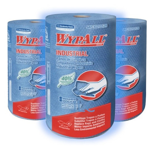 Paños Wypall X75 Reutilizables 3 Rollos X60 Paños C/u 3