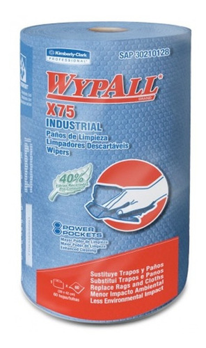 Paños Wypall X75 Reutilizables 3 Rollos X60 Paños C/u 4
