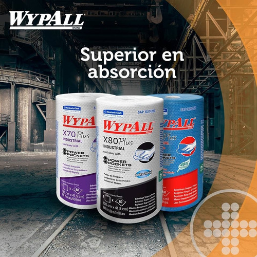 Paños Wypall X75 Reutilizables 3 Rollos X60 Paños C/u 6