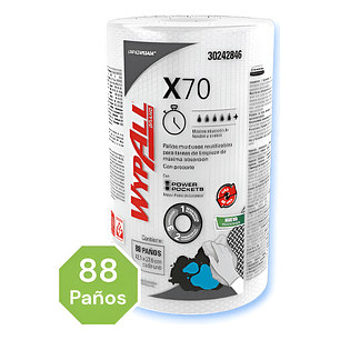 Paño Wypall X70 Rollo De 88 Paños Regular Roll