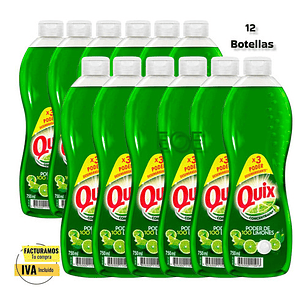 Quix Lavalozas Pack 12 Unidades Biodegradable 750 Ml C/u 