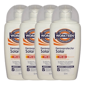 Protector Solar Factor 50+ 4 Unidades De 120ml C/u  Workteen
