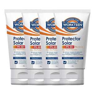 Protector Solar Factor 50+ 4 Unidades De 90ml C/u -workteen
