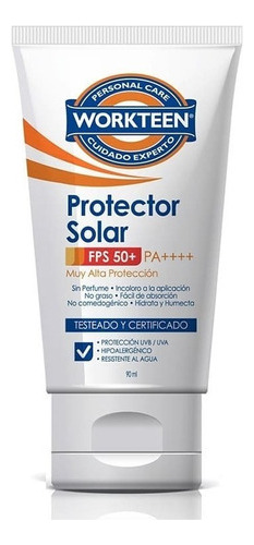 Protector Solar Factor 50+ 4 Unidades De 90ml C/u -workteen 2