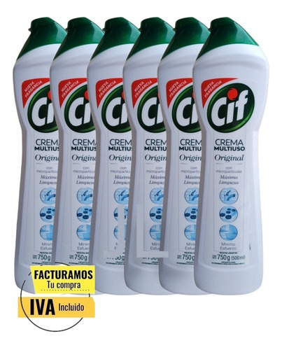 Cif Crema Limpiador Pack 6 Unidades X 750grs. C/u  1