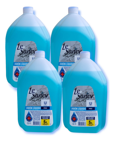 Jabón Hygienic Le Sancy Pack 4 Bidones De 5 Litros C/u 1
