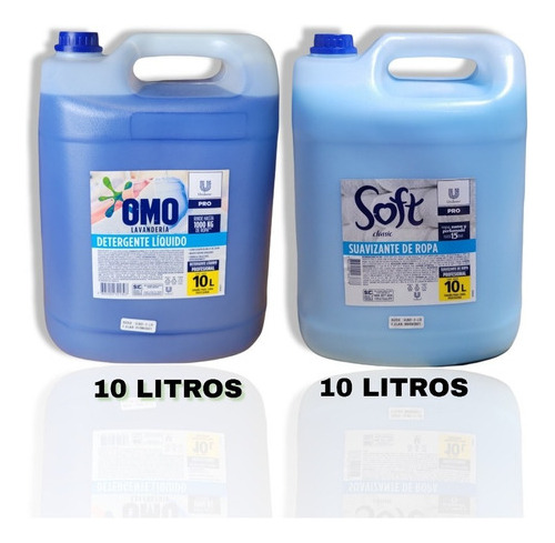 Detergente Omo + Suavizante Soft 10 Litros C/u Pack 1