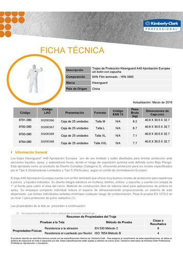 Traje - Buzo De Protección Kleenguard A40 Alta Resistencia  6
