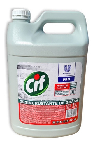 Cif Desincrustante De Grasa 5 Litros, Rendimiento 45 Lts. 1