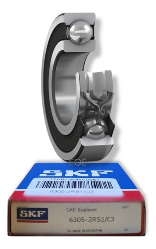 Rodamiento 6305-2rs1/c3 Skf Rígido De Bolas Med: 25x62x17 Mm 1