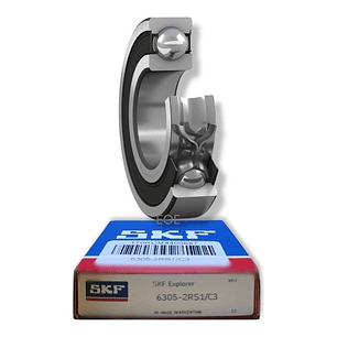 Rodamiento 6305-2rs1/c3 Skf Rígido De Bolas Med: 25x62x17 Mm