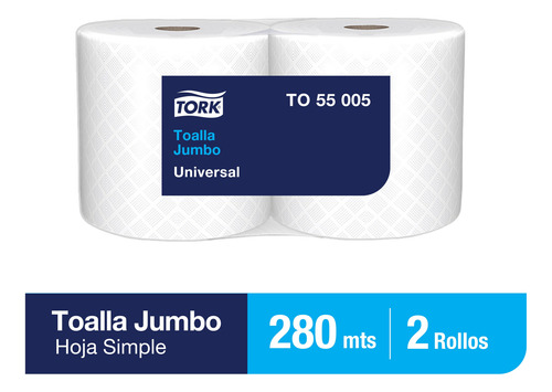 Toalla De Papel 2 Rollos X 280 Mts. C/u. Hoja Simple. TO55005 1