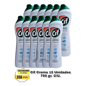 Cif Crema Limpiador Pack 12 Unidades X 750grs. C/u 