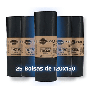 Bolsas de Basura 120x130 - 75 Micras Espesor 5 paquetes x 5 Unidades C/U