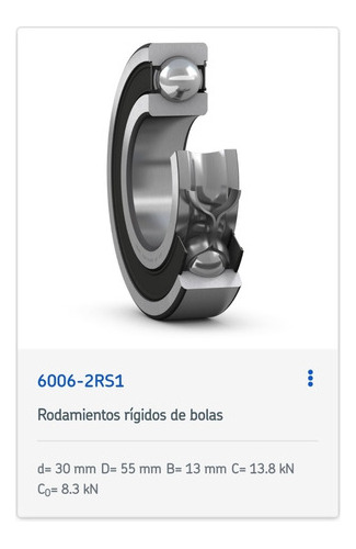 Rodamiento 6006-2rs1 Rígido De Bolas - Skf Medidas 30x55x13 2
