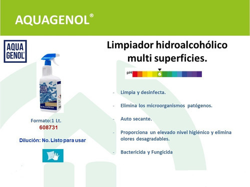Desinfectante De Superficies Liquido 1 Lt. Aquagenol 608731 3