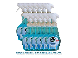 Cif Limpia Vidrio Secado Rápido Pack 12 Unidades X 500ml C/u