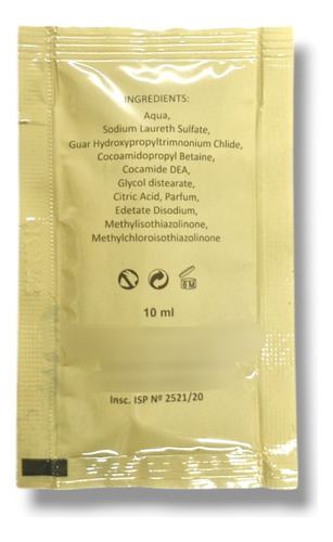 Shampoo + Acondicionador Sachet 2en1 - 250 Unidades 10ml C/u 3