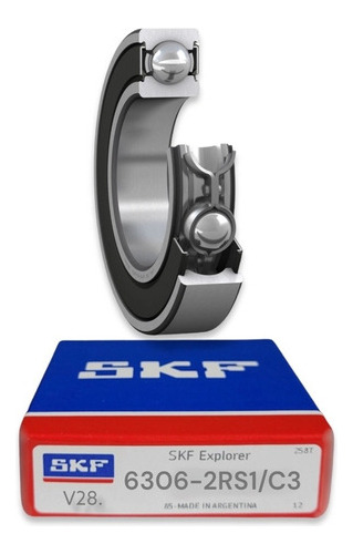 Rodamiento 6306-2rs1/c3 Rígido De Bolas - Skf Med: 30x72x19 1