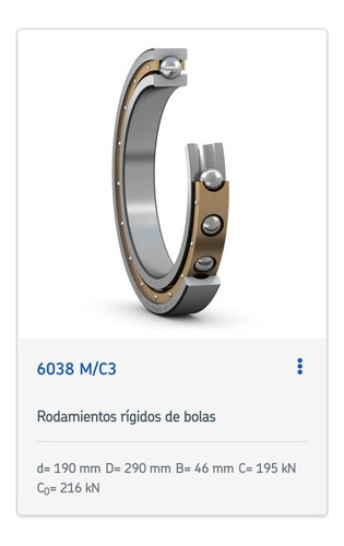 Rodamiento 6038-m/c3 Rígido De Bolas Medidas: 190x290x46 Mm. 4