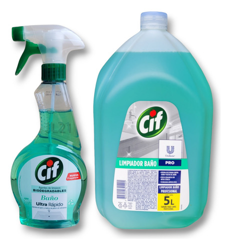 Cif Limpia Baños 500ml + Recarga 5 Lts. Biodegradable Ultra 1