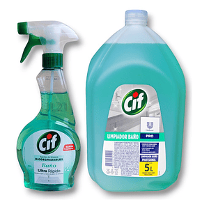 Cif Limpia Baños 500ml + Recarga 5 Lts. Biodegradable Ultra