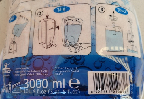 Jabón Mecánico Recarga 3000ml. Crema Macrocream Nettuno 3