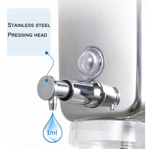 Dispensador Jabón Rellenable 500 Ml. Acero Inoxidable 1