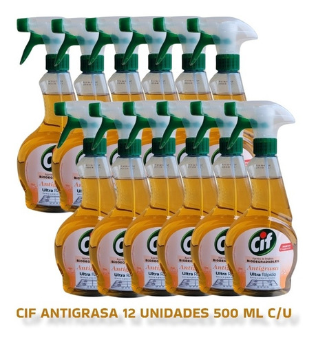 Cif Antigrasa Pack 12 Unidades X 500ml C/u Biodegradable 1