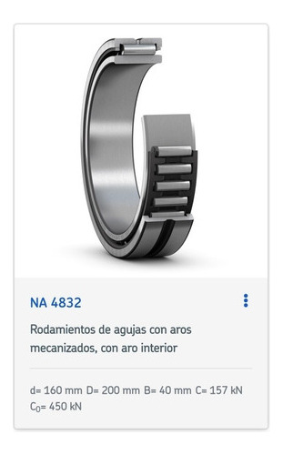 Rodamiento Na 4832 Skf De Agujas, Aro Interior, 160x200x40mm 3