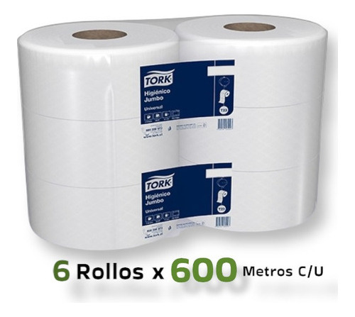 Papel Higiénico 6 Rollos X 600 Mts. C/u H/s Tork - HI55006 1