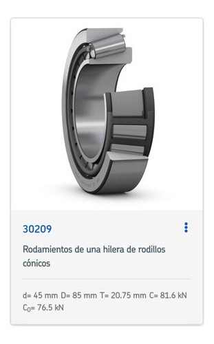 Rodamiento 30209 Skf Rodillos Cónicos Medidas 45x85x20.75 Mm 3