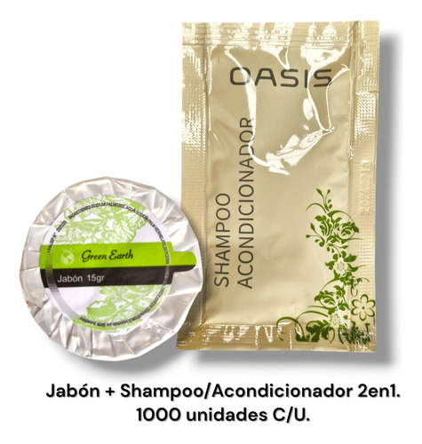 Jabón Redondo + Shampoo Y Acondicionador 2en1 Hoteles 2