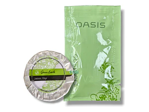 Kit Jabón Redondo + Shampoo Sachet Green Hearth - Hoteles