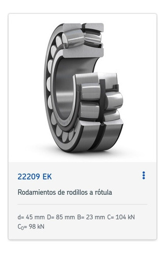 Rodamiento 22209 Ek De Rodillos A Rótula Medidas 45x85x23 Mm 4