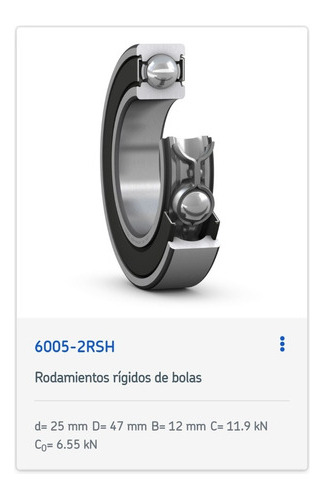 Rodamiento 6005-2rsh Rígido De Bolas - Skf Med: 25x47x12 Mm. 7