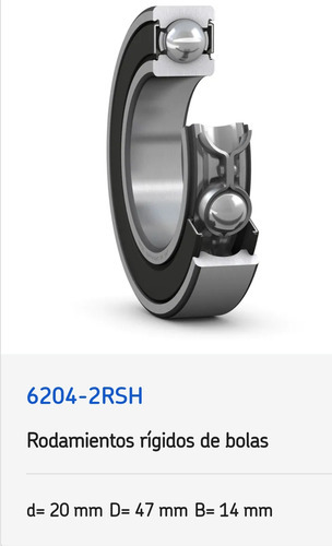 Rodamiento 6204-2rsh Rígido De Bolas Skf Medidas: 20x47x14  5