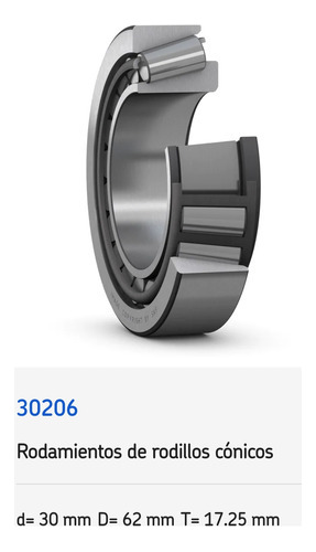 Rodamiento 30206 De Rodillos Cónicos Skf Med: 30x62x17.25 Mm 6