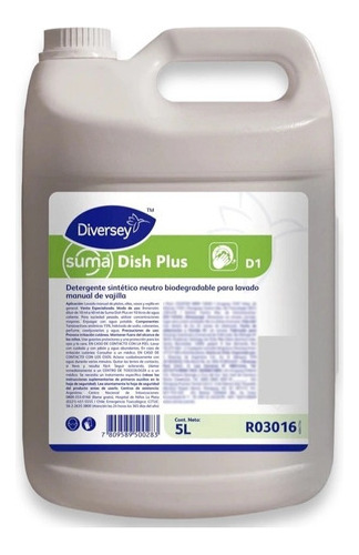 Lavalozas Sintético Neutro Biodegradable, Suma Dish Pus 1