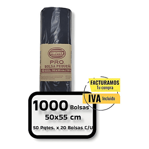 Bolsas Basura 50x55 Cm. 50 Pqtes. X 20un. C/u 1000 Bolsas