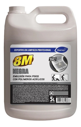 Cera 8m Negra Emulsionada Con Polímeros Acrílicos 5 Lts. 1