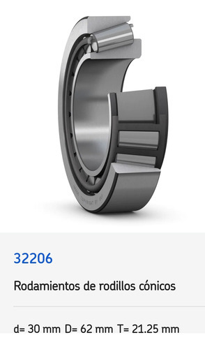Rodamiento 32206 De Rodillos Conicos Medidas: 30x62x21.25 Mm 2